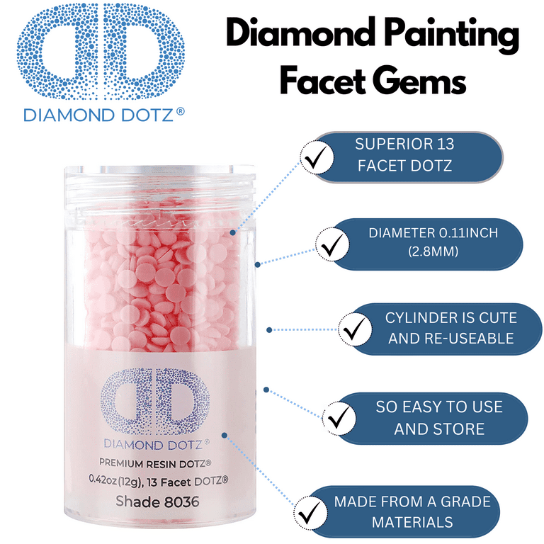 DIAMOND DOTZ ® - Diamond Dotz 2.8MM 12G DOTZ Cylinder -White, Diamond, Freestyle Diamond Painting Beads, Diamond Art Beads, Diamond