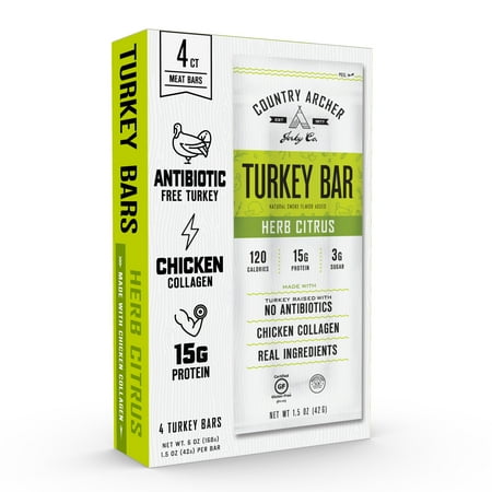 UPC 854837006090 product image for Country Archer Jerky Co. Turkey Bar, Herb Citrus, 1.5oz, 4pk | upcitemdb.com