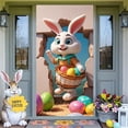 thumbnail image 5 of Easter Door Cover Decorations, 70.8"x35.4" Polyester Fabric Hanging Flag for Indoor & Outdoor Use, Spring Festival Party Door Curtain with Multicolor Holiday Design, 5 of 6