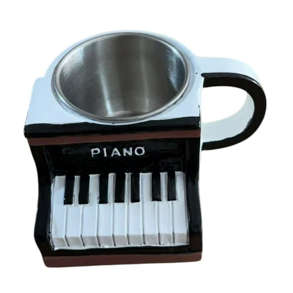 Music Coffee Mug Instrumentos musicales Copa de comedor decoración de la tazón de té novedoso taza de leche para amantes de la música maestros amigos Piano