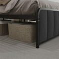 thumbnail image 5 of Metal Bed Frame with Storage Headboard and Charging Station, Vintage Upholstered Platform Bed Frame with USB Ports & Outlets, King Size, 5 of 7