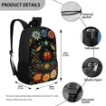 thumbnail image 5 of Binienty Ladybug Floral Print School Backpack for Kids Elementary Students Bookbag 17 Inch with Quick Access Front Pocket Padded Shoulder Straps Back to School Gift, 5 of 6