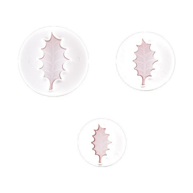 yingyy 3 Pcs Moule à Ressort Feuille d'Arbre de Noël Moule à Gaufrer Fournitures de Fête Mariage