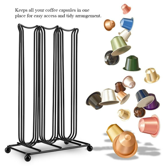 Soporte para cápsulas de café, soporte para almacenamiento de carrusel para estantes de cápsulas de café Soporte para cápsulas de almacenamiento para cápsulas, carruseles, bodegas plateadas 40/42 Ecomeon no
