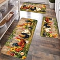 thumbnail image 3 of Vintage Farmhouse Rooster Kitchen Rug Set, 3-Piece Country Chicken Carpet, Fade-Resistant Polyester, Machine Washable for Kitchen, Entryway, Living Room, Bathroom, 3 of 13