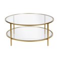 thumbnail image 1 of Henn&Hart Table Basse Ronde en Métal avec Plateau en Verre, 1 of 7