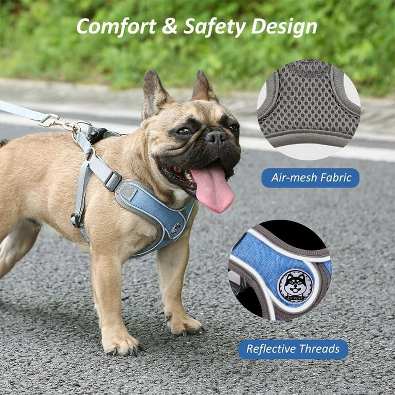 Dogs Harness And Leash Set French Bulldog Harness No Pull Adjustable Pet Chest Vest Reflective Outdoor Walking Pet Harness Walmart