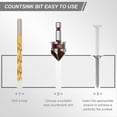 thumbnail image 4 of 5PCS Countersink Drill Bit Set, 82 Degree HSS Counter Sink Drill Bit for Wood, Metal, Plastic Countersink Bit Set,1 * countersink drill bit set, 4 of 8