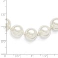 thumbnail image 6 of Sterling Silver 12-13mm White Shell Bead w/CZ Clasp Necklace, 6 of 6