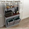 thumbnail image 3 of Double Tilt Out Trash Cabinet Storage Cabinet 20 Gallon with Two Solid Wood Hideaway Trash Holder Drawers, Dual Wooden Free Standing Recycling Cabinets Trash Can Bin Kitchen (Gray), 3 of 8