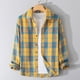 thumbnail image 1 of Blusa y camisa de manga larga con cuello vuelto, nueva camisa informal a cuadros para hombre, blusa holgada juvenil de manga larga con cuello vuelto, blusa de poliéster para hombre, 1 of 6