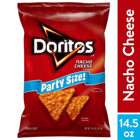 Doritos Nacho Cheese Tortilla Snack Chips,Party Size, 14.5 oz Bag (Pack of 1).