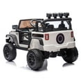 thumbnail image 4 of POVANLI 24V Kids Ride on Truck Car,2 driving Modes, Kid manual control,W/Parents 2.4G Remote Control, 400W Powered Toy Car up to 5 mph, w/ Spring Suspension, 3 Speeds,LED Lights,Bluetooth Music,White, 4 of 7