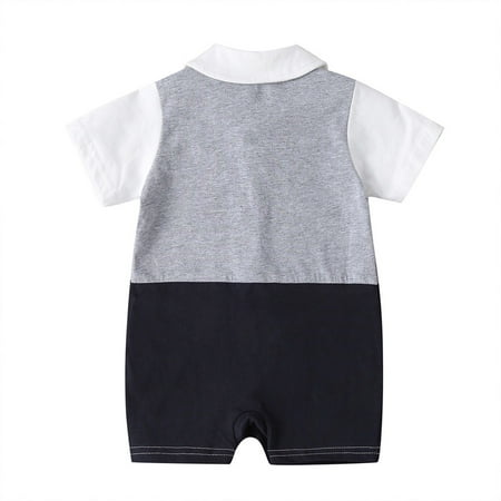 

Little Boy Onesies With Boys Tie Stripe Baby Gentleman Romper Bow Jumpsuit Outfits Boys Romper Jumpsuit