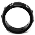 thumbnail image 3 of Womens Black Ring Anillo Para Mujer Stainless Steel Ring with AAA Grade CZ in Clear Areli, 3 of 4