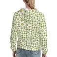 thumbnail image 7 of Fotbe Daisies Flowers Pattern Womens Long Sleeve Hoodie, Pullover Hooded Sweatshirt, Kangaroo Pocket Hoodie with Eye-catching Drawstrings-, 7 of 7