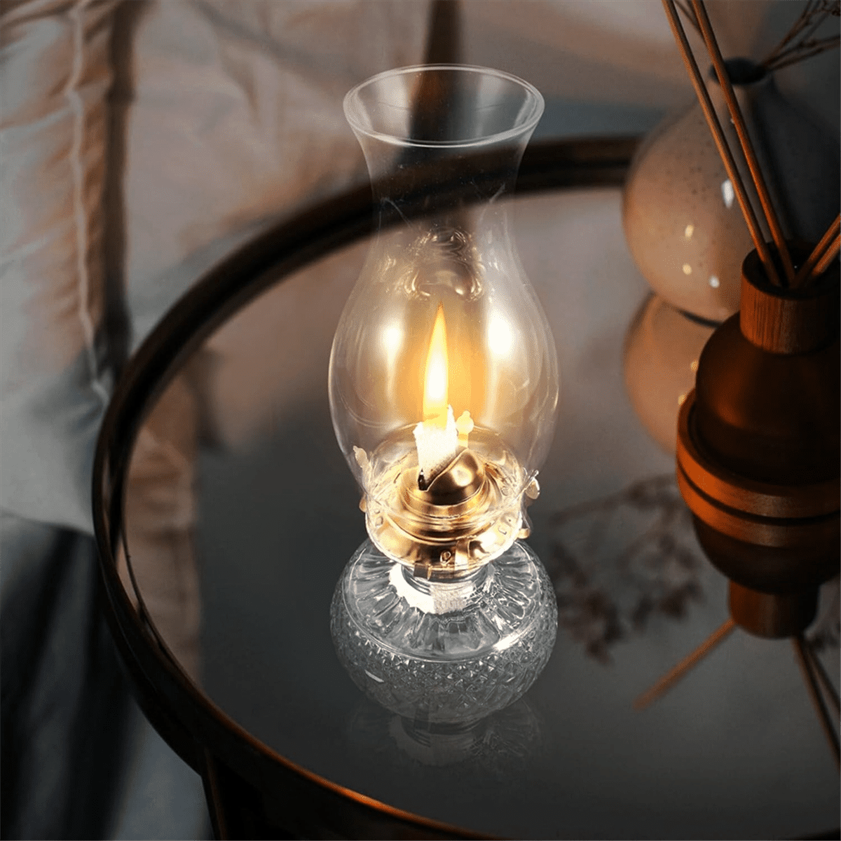 Vintage Glass Coal Lamp Rustic Oil Lamp Oil Lamps for Indoor Use Home Decor Lighting Oil Lantern