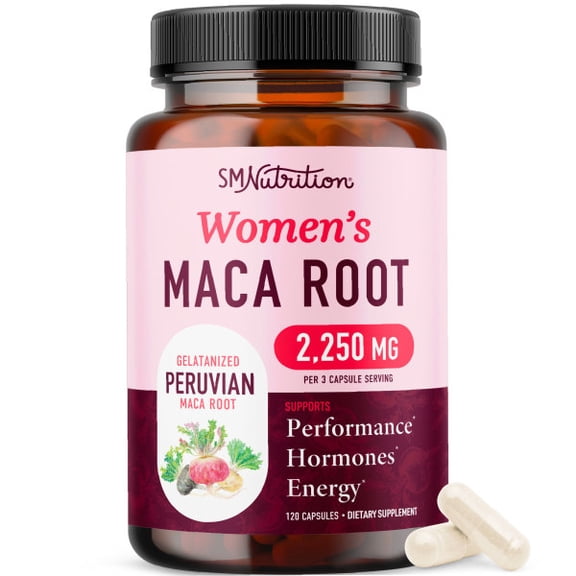 Organic Maca Root for Women | Peruvian Maca for Menstrual Cycle & Hormone Balance Support | 120 Ct