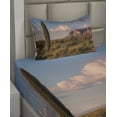 thumbnail image 2 of Ambesonne Landscape Fitted & Top Sheet Set with Sham, Mountain State Park, Brown Blue Green, 2 of 4