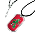 thumbnail image 2 of Sporty Gumby Soccer Ball Player Clay Art Military Dog Tag Pendant Necklace with Cord, 2 of 5