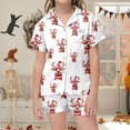 thumbnail image 5 of TZEWGL Night Suit For Baby Satin Silk Short Sleeves Button Down Top Classic Shorts With 2 Piece Set Features Pjs For Kids size 4-5T, 5 of 5