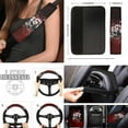 thumbnail image 4 of Jeiento Gothic Skull Car Seat Cover Full Set Car Floor Mat, Seat Belt Cover, Steering Wheel Cover 17 Pieces Car Accessories Universal Fit for Car SUV Truck Sedan Van, Red, 4 of 6