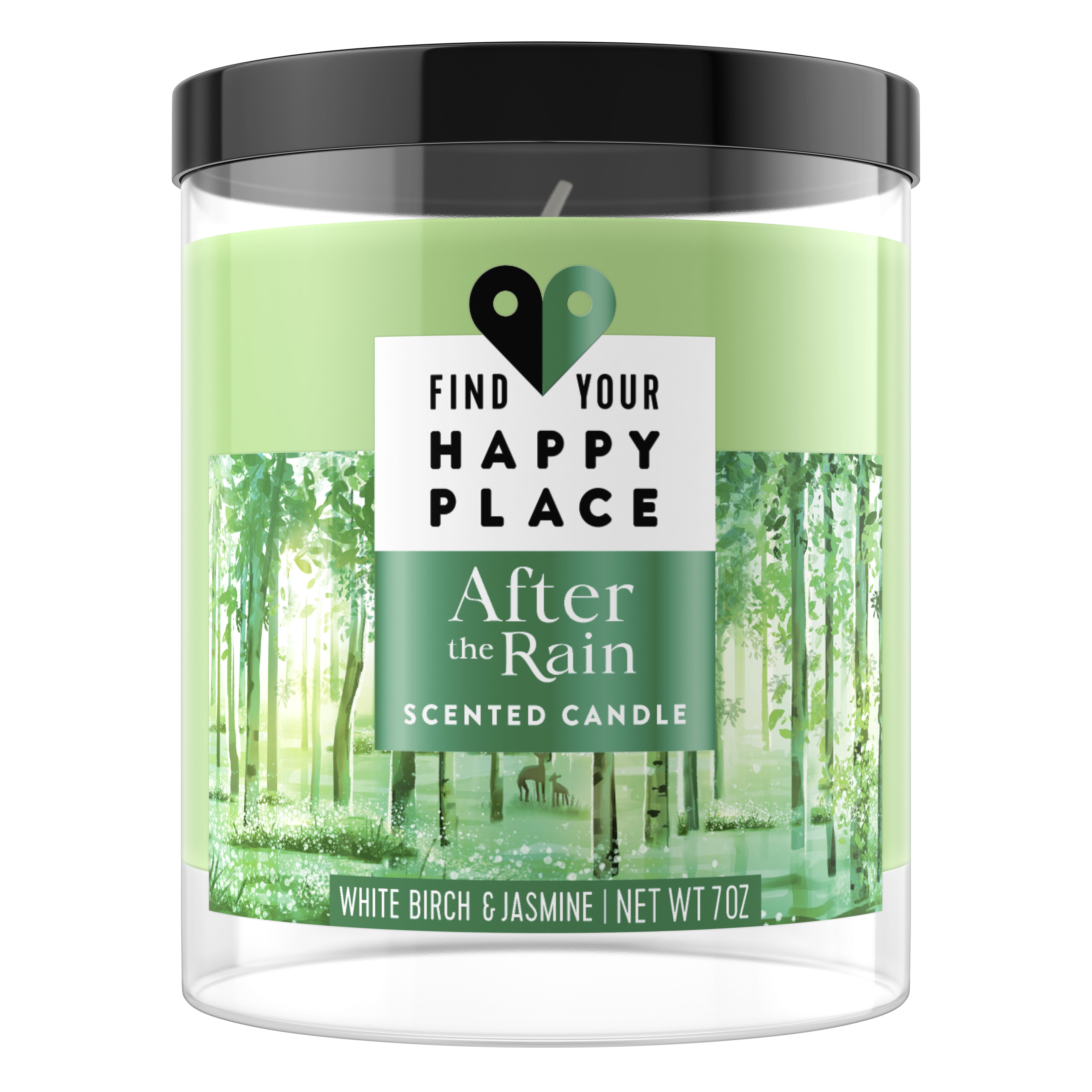 Find Your Happy Place Scented Jar Candle After The Rain White Birch and Jasmine,7 oz