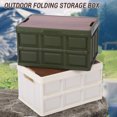 thumbnail image 4 of 56L Foldable Camping Storage Box Foldable Plastic Storage Box with Wooden Lid, Suitable for Outdoor Picnics, 4 of 8