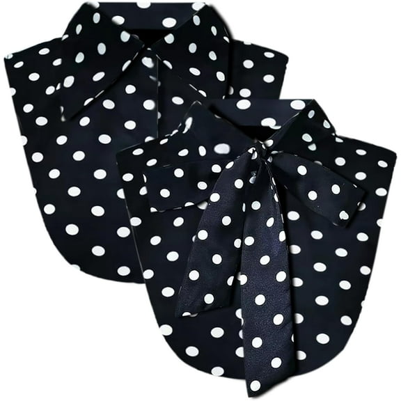 Zhengup 2 Packs Chiffon Fake Collar Detachable Dickey Collar Blouse Half Shirts Faux False Collar for Women & Girls Favors