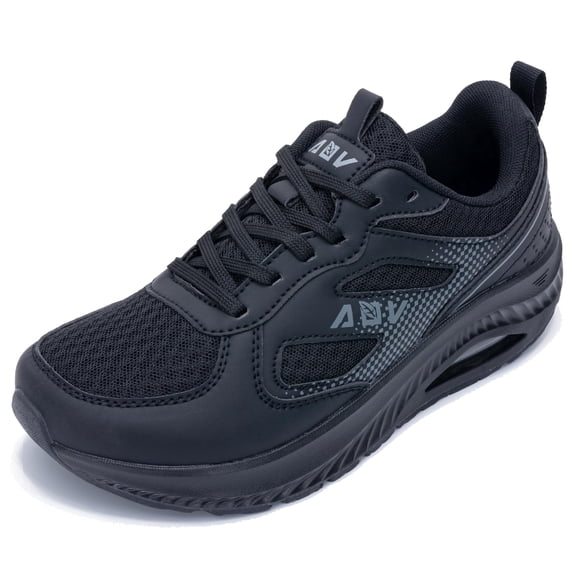 Wide Toe Box Shoes for Women Arch Support Walking Shoes Plantar Fasciitis Orthotic Tennis Sneakers Black US 9