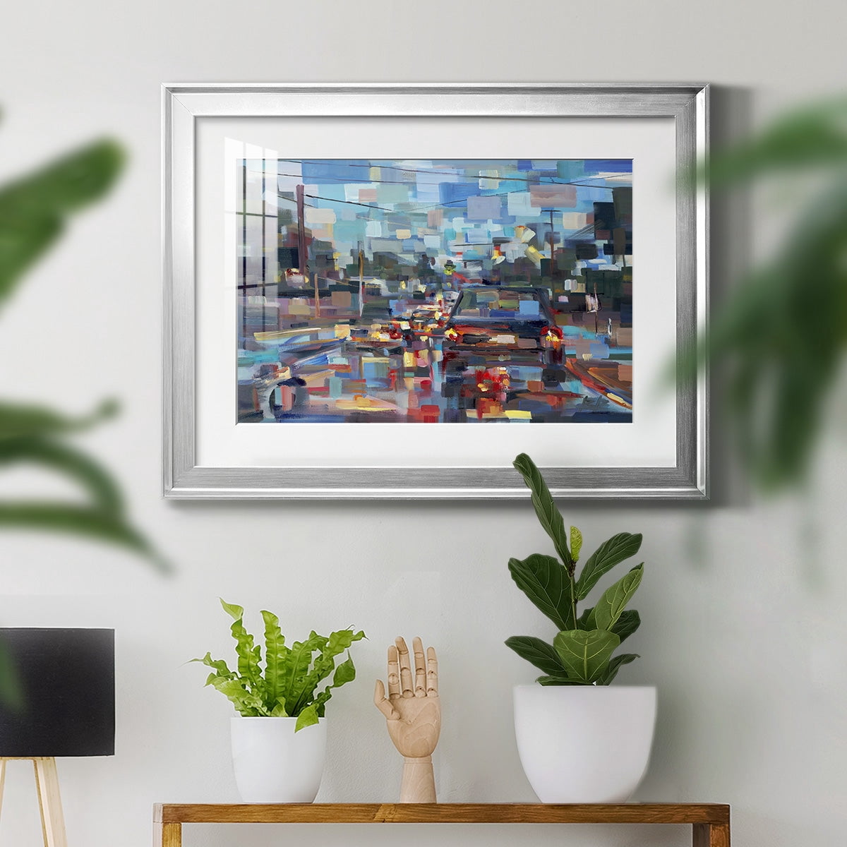 Red Traffic Premium Framed Print - Ready to Hang