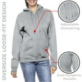 thumbnail image 3 of Women’s Oversize Loose Fit Fleece-Lined Full-Zip Hoodie (S-2XL), 3 of 5