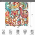 thumbnail image 5 of Boho Mandala Indian Shower Curtain for Bathroom Decor 72Wx72H Teal Bohemian Paisley Orange Floral Yoga Tribal Flower Art Printed Fabric Polyester Waterproof 12 Pack Plastic Hooks, 5 of 6