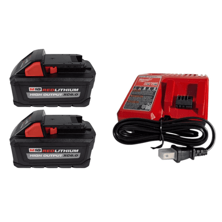 Milwaukee M18 Redlithium High Output XC 6&period;0 Ah Battery 2-Pack Starter Kit&comma; &dollar;179 &lpar;normally &dollar;349&rpar;