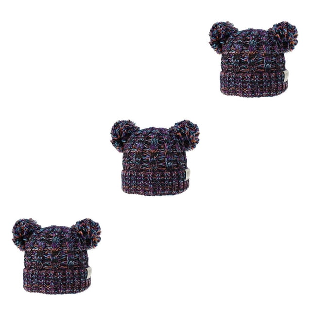 Minnieouse Gorro y esponjoso con bolas de pompones, tocado a la moda, gorros de buena retención de calor, hermoso regalo para niños, naranja, Type1 NO1 Minnieouse CBP255440