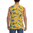thumbnail image 4 of Uemuo Shark Print Pattern Men's Sleeveless T-Shirt,Muscle Athletic Tank Top, Moisture-wicking Quick-dry Breathable Classic Tee Top for Gym Run Outdoor Sports-, 4 of 8