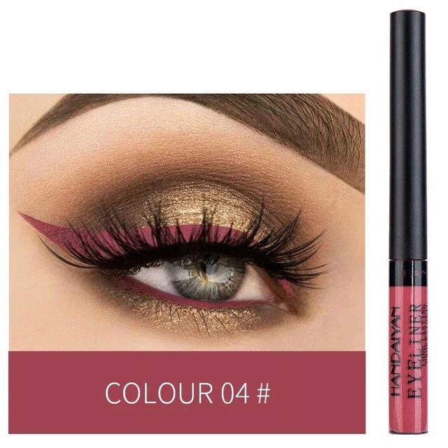 Delineador de ojos líquido de neón, 12 colores, resistente al agua, de secado rápido, azul, blanco, rosa, liso, mate, maquillaje( 04
