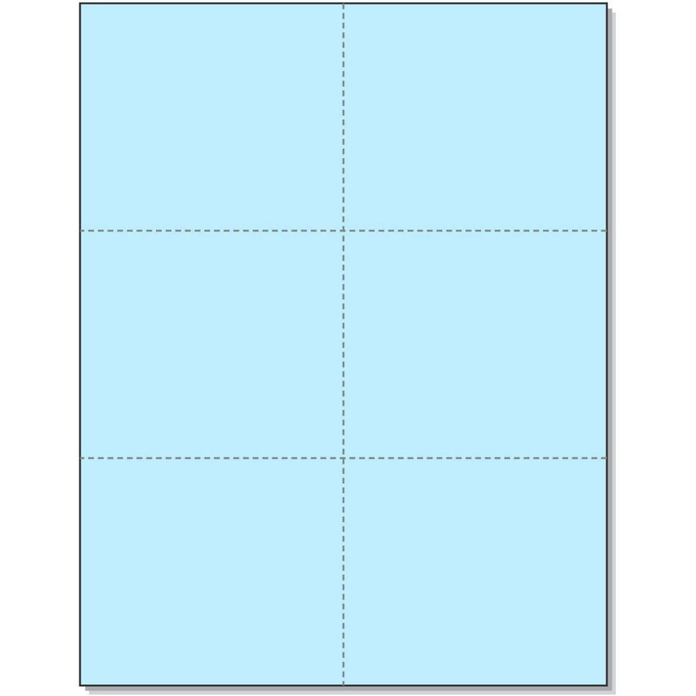 Laser Printer Blank Perforated Cards 6 up per Page, for School Registration Cards, Flower