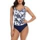 thumbnail image 1 of Traje de baño para mujer Cintura alta Sin espalda Correa de espagueti Estampado floral Traje de baño de una pieza para bucear Surf Fiestas en la playa Estampado negro S, 1 of 8