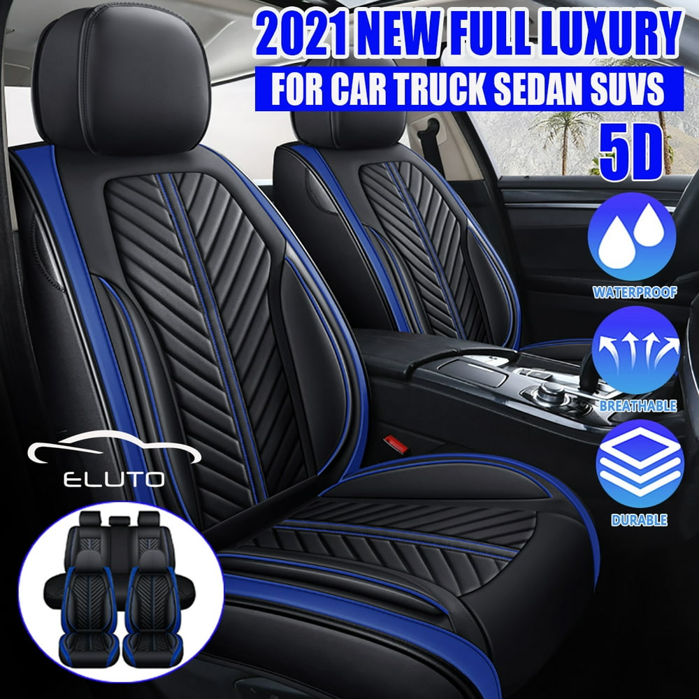 Eluto 5 Seats Car Seat Cover Full Set, Waterproof Leather Car Seat