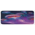 thumbnail image 1 of Fantasy Kitchen Mat, Diver with Giant Jellyfish Underwater World Artisan Image Marine Design, Plush Decorative Kitchen Mat with Non Slip Backing, 47" X 19", Purple Blue, by Ambesonne, 1 of 1