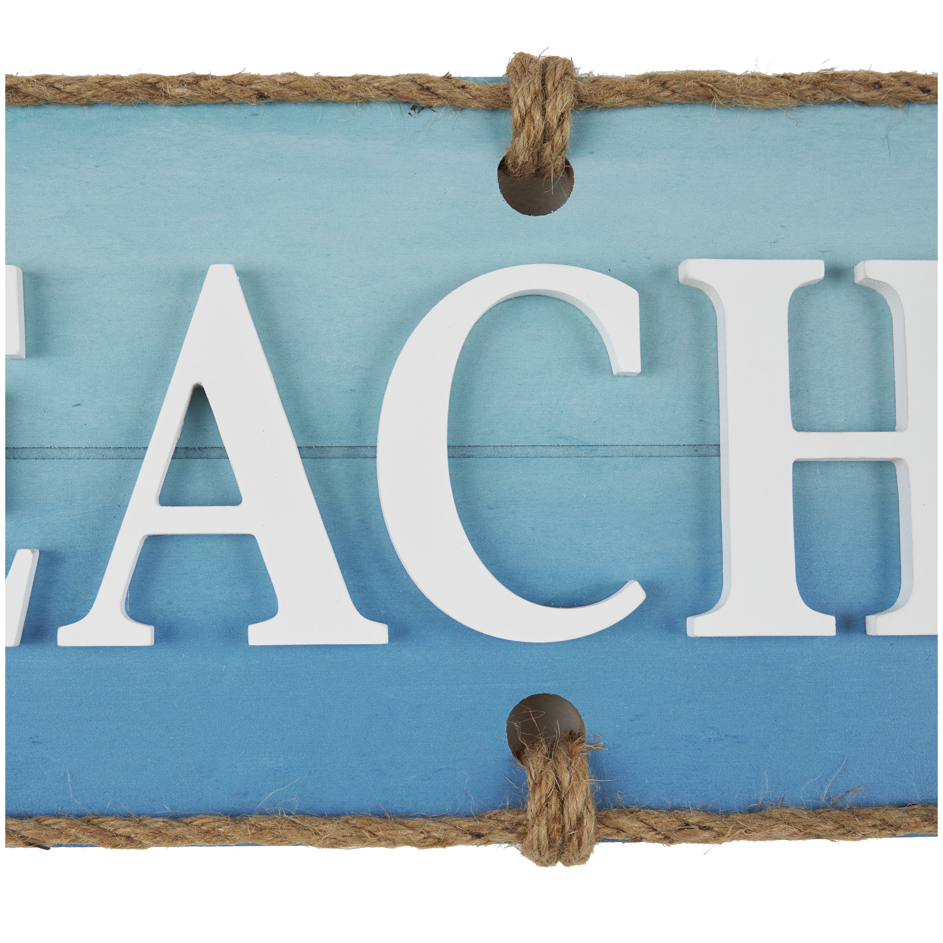 DecMode Blue Wood Sign Wall Decor