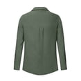 thumbnail image 4 of Craaazy Women's Relaxed Fit Collared Blouse, Solid Color Long Sleeve Button Down Top, Loose Comfy Cotton Casual Shirt for Spring & Fall Gifts, 4 of 5