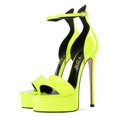 thumbnail image 3 of YDN Women's Elegant Open Toe Platform Sandals Strap Buckles Sky High Heels Stilettos Shoes for Summer Holiday Party Size 8.5 Lime, 3 of 4