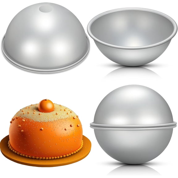 2pcs Dome Cake Pan, 5 Inch Hemisphere Cake Molds, 3D Dome Cake Pan, Aluminum Cake Decorating Mold Nonstick Baking Tool