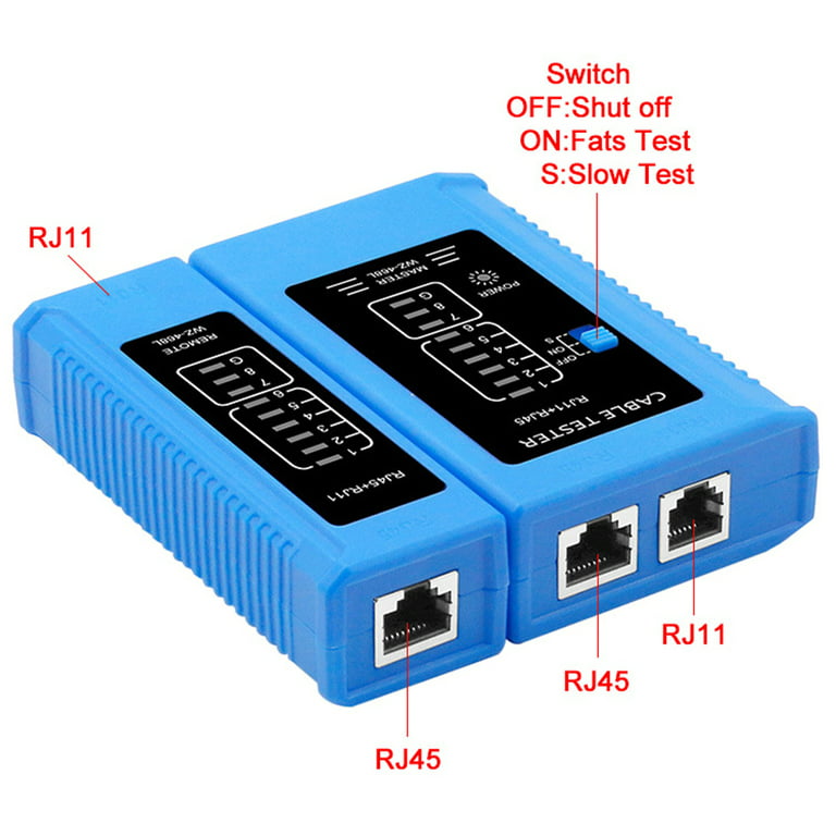 Testeur de câble réseau RJ45 et RJ11 LAN, Test RJ45 RJ11 Cat5/6 Cable
