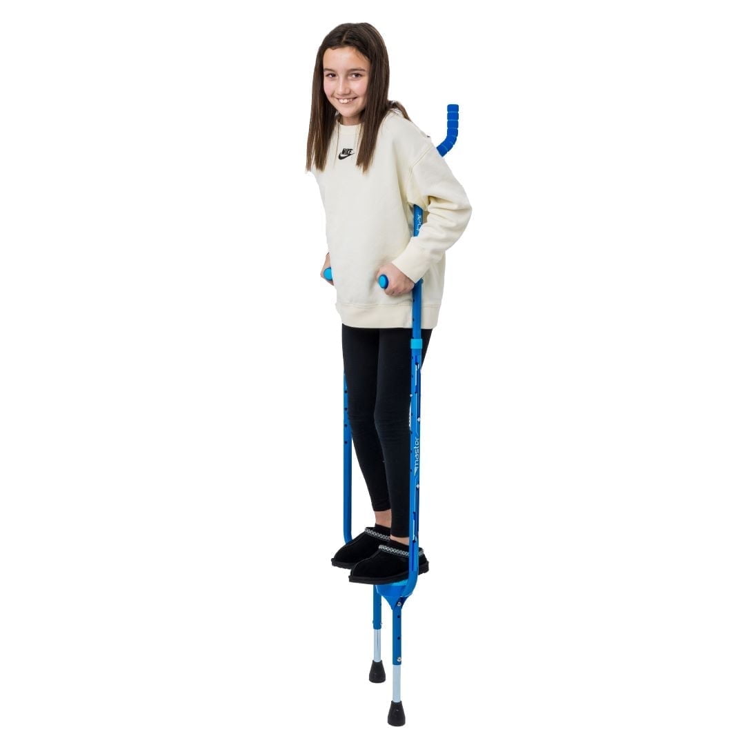 Flybar Master Walking Stilts For Kids Ages 9 & up, Adjustable, up to 200 lbs- Blue