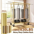 thumbnail image 6 of Adjustable Clothes Rack with Wheels,Heavy Duty Double Rod Clothing Rack, Expandable Rolling Garment Rack,Gold, 6 of 8