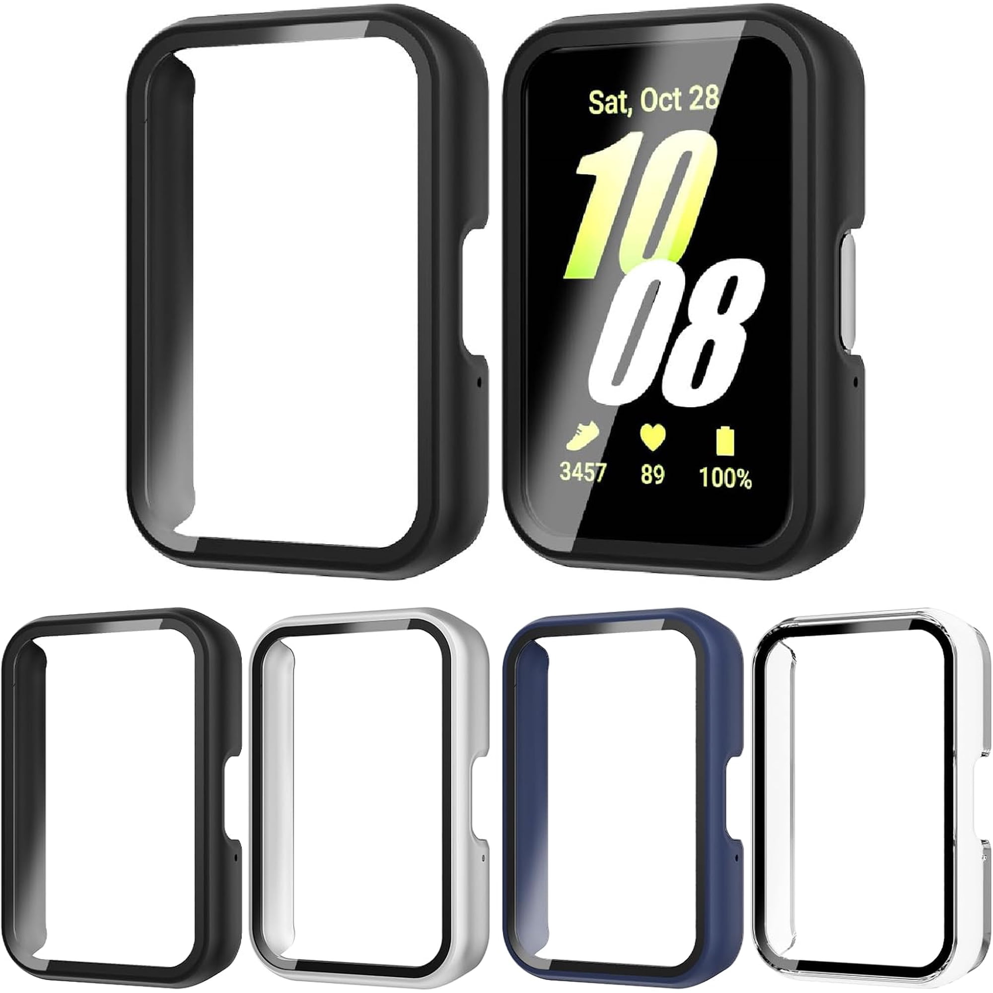 Tianle 4-Pack Compatible with Samsung Galaxy Fit 3 Screen Protector Case, Hard PC Protective Face Cover Replacement Bumper Accessories for Fit 3 Women Men