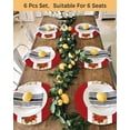 thumbnail image 2 of 15 Inch Round Placemats Set of 6, Red Poinsettia Christmas Non Slip Heat Insulation PP Table Mats, Xmas Botanical Winter Floral Washable Place Mats for Kitchen Dining Party Table Decor, 2 of 4